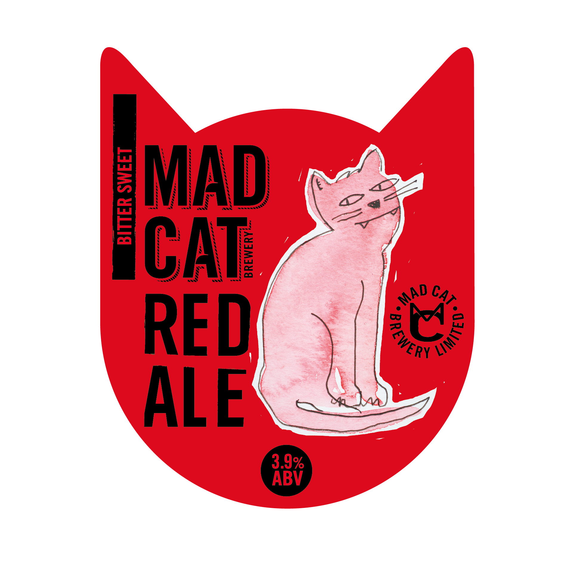 red ale pump clip mad cat ales